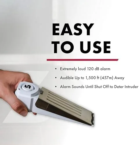 The SABRE 120 dB Wedge Door Stop Security Alarm, Extremely Loud in real use