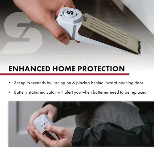The SABRE 120 dB Wedge Door Stop Security Alarm, Extremely Loud compared in context