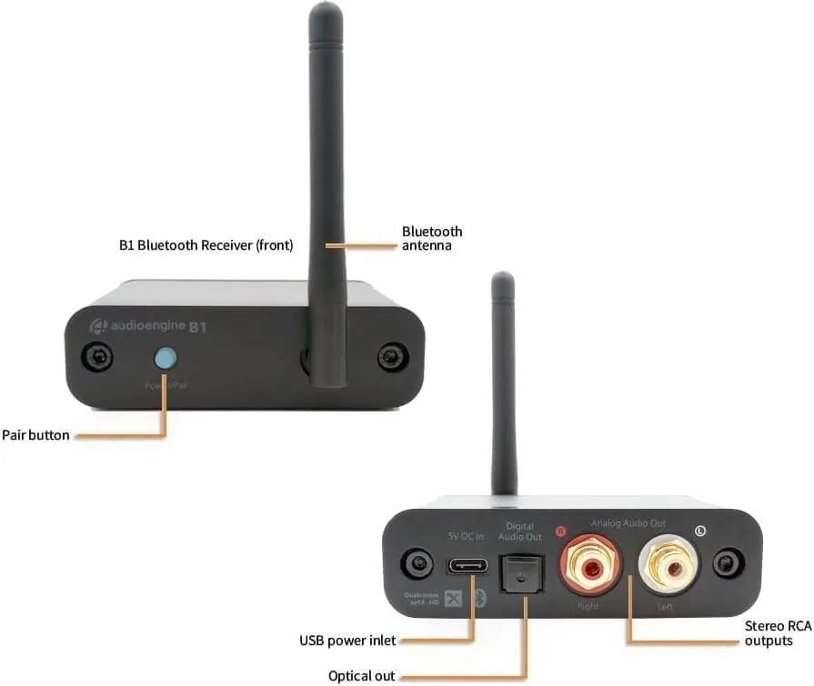 Close look at the Audioengine B1 Bluetooth Receiver for Home Stereo System , Bluetooth build quality