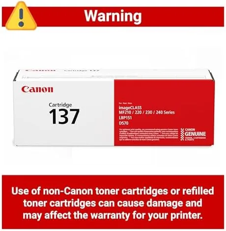The Canon Genuine 137 Black Toner Cartridge Compatible with LBP151dw, MF210 in real use