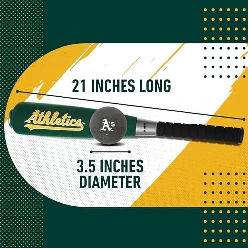 Close up of the foam bat grip and the team logo printed on the barrel