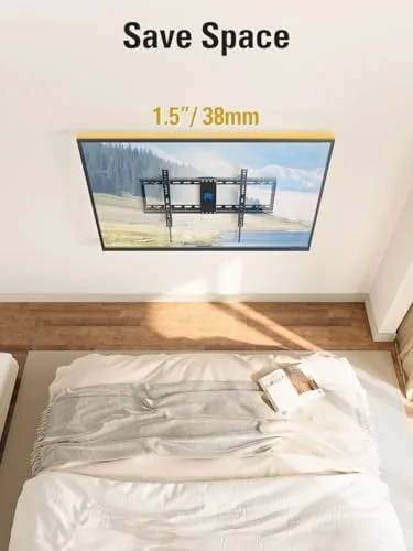 The television tilted forward to adjust the viewing angle