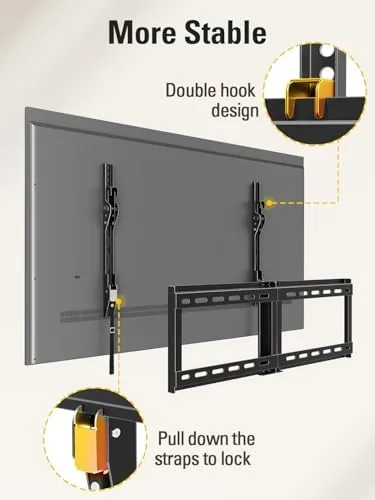 Side view showing the thin profile of the tilt mount against the wall