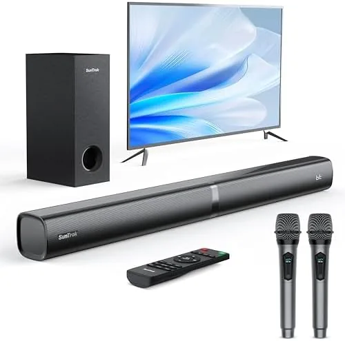 Soundbar with Subwoofer and Karaoke Mics Review: Living Room Sound, Party Ready