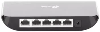 Close up of the ethernet connections and status lights