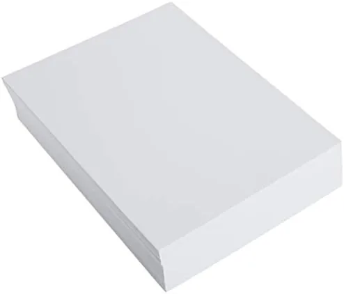 A stack of freshly printed documents sitting in a printer output tray
