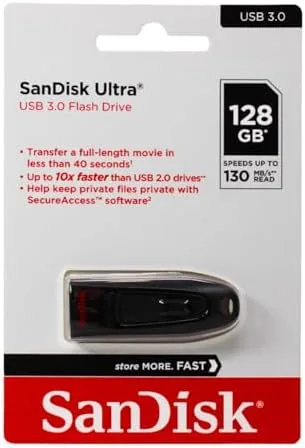 Close up of the retractable connector on the SanDisk Ultra drive