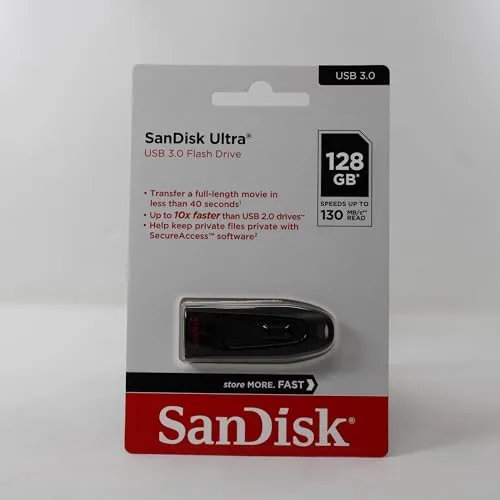 Three flash drives side by side showing the SanDisk Ultra among other models