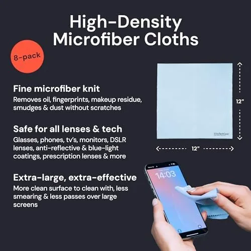 Close look at the Elite Tech Gear Microfiber Cleaning Cloth, Eye Glasses Cleaner Cloth build quality