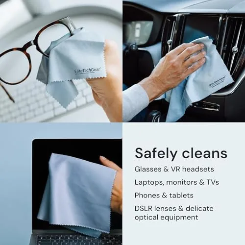 Another view of the Elite Tech Gear Microfiber Cleaning Cloth, Eye Glasses Cleaner Cloth