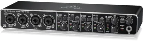 A home studio session recording vocals through the UMC404HD
