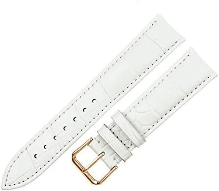 Another view of the RECHERE Leather Watch Band Strap Rose Gold Pin Buckle Black