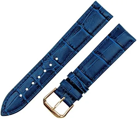 The RECHERE Leather Watch Band Strap Rose Gold Pin Buckle Black compared in context