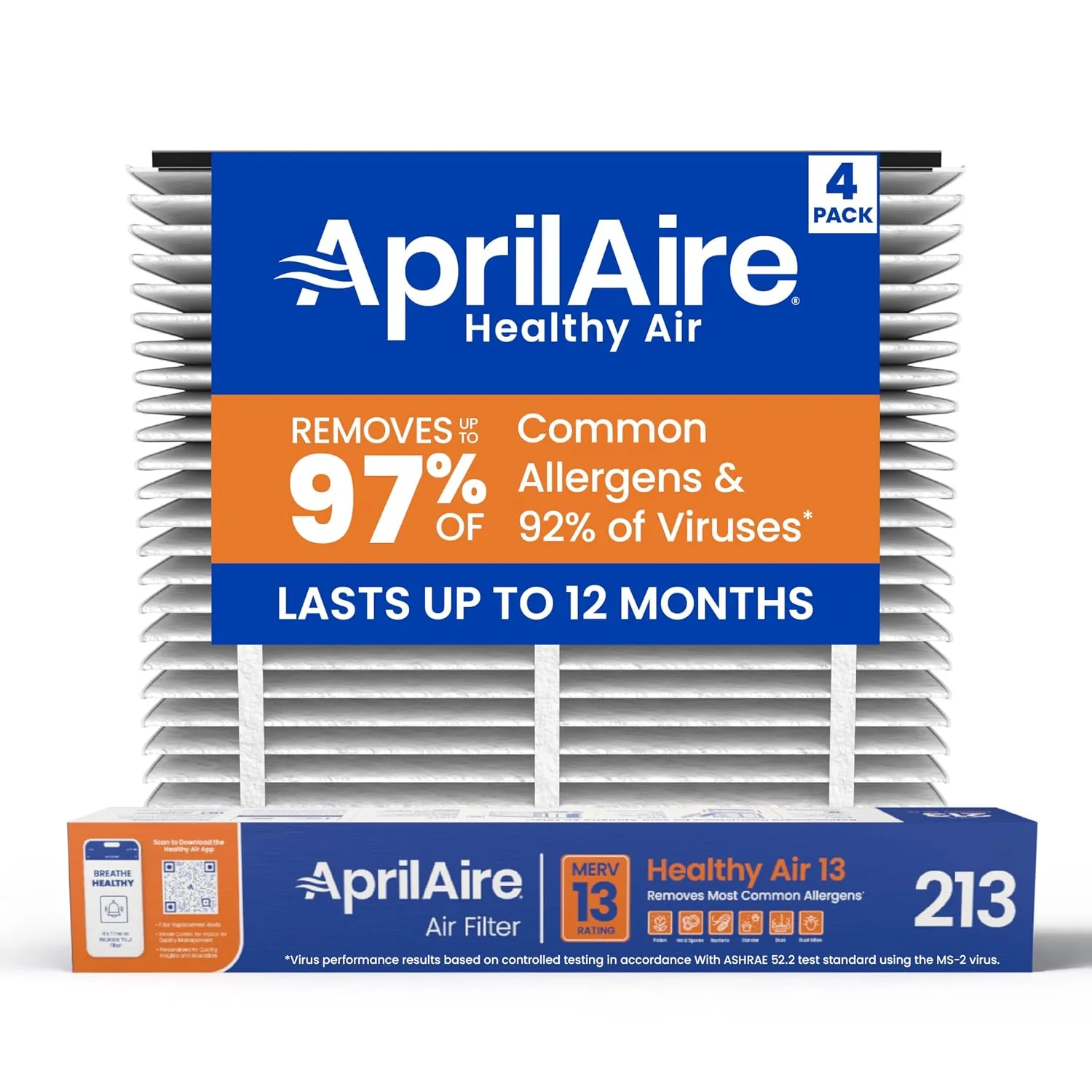 AprilAire 213 MERV 13 filter four pack