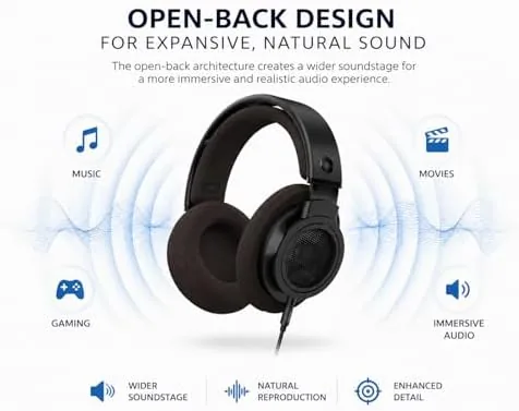 Philips SHP9500 compared to a closed back headphone