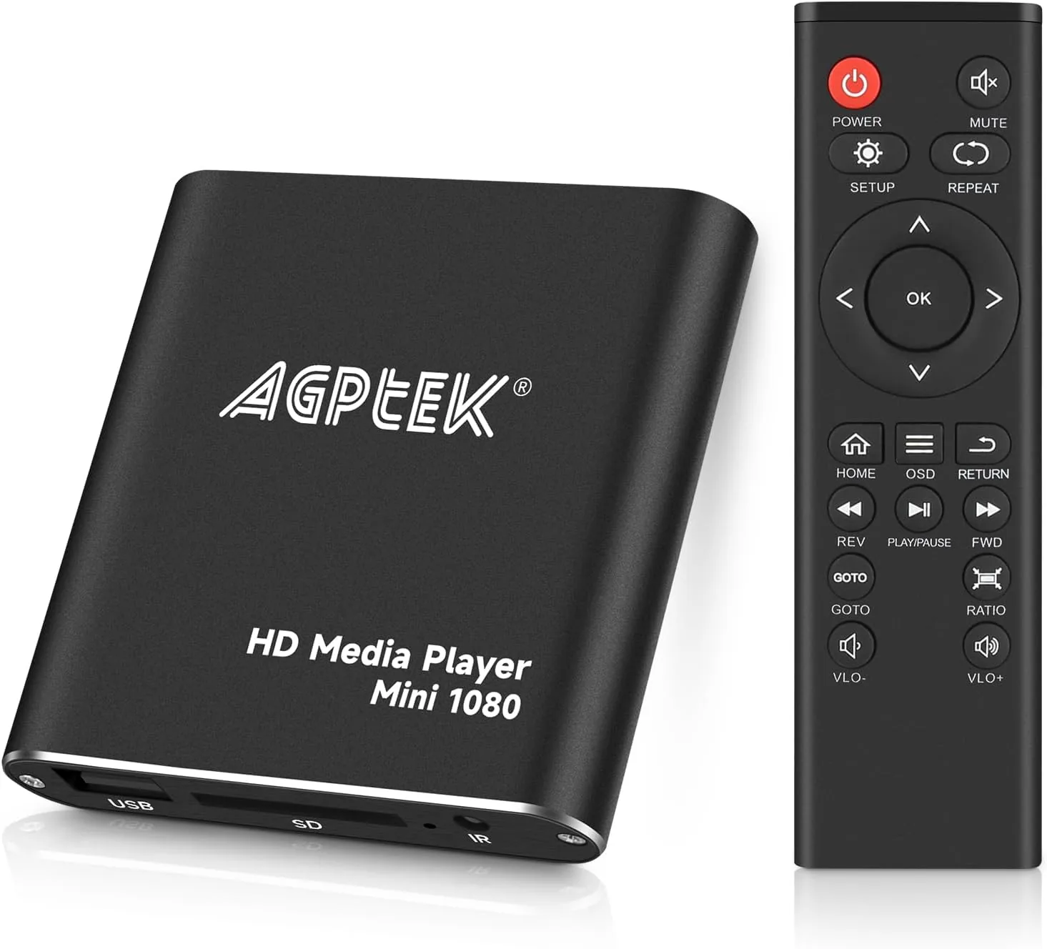 Mini HDMI media player device top view