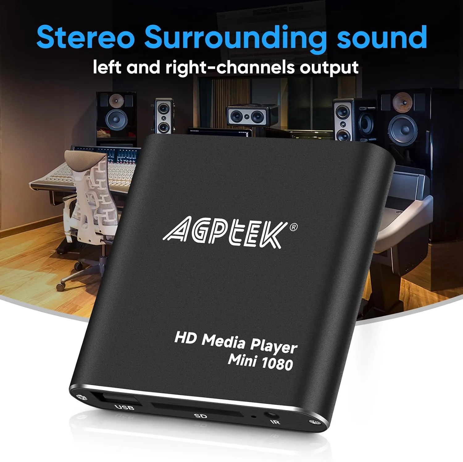 Mini HDMI media player with USB drive and remote