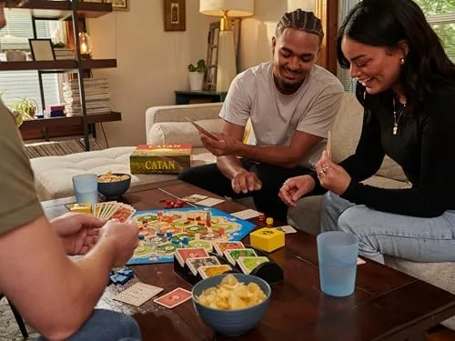 A finished CATAN game board showing a winning network of roads and settlements