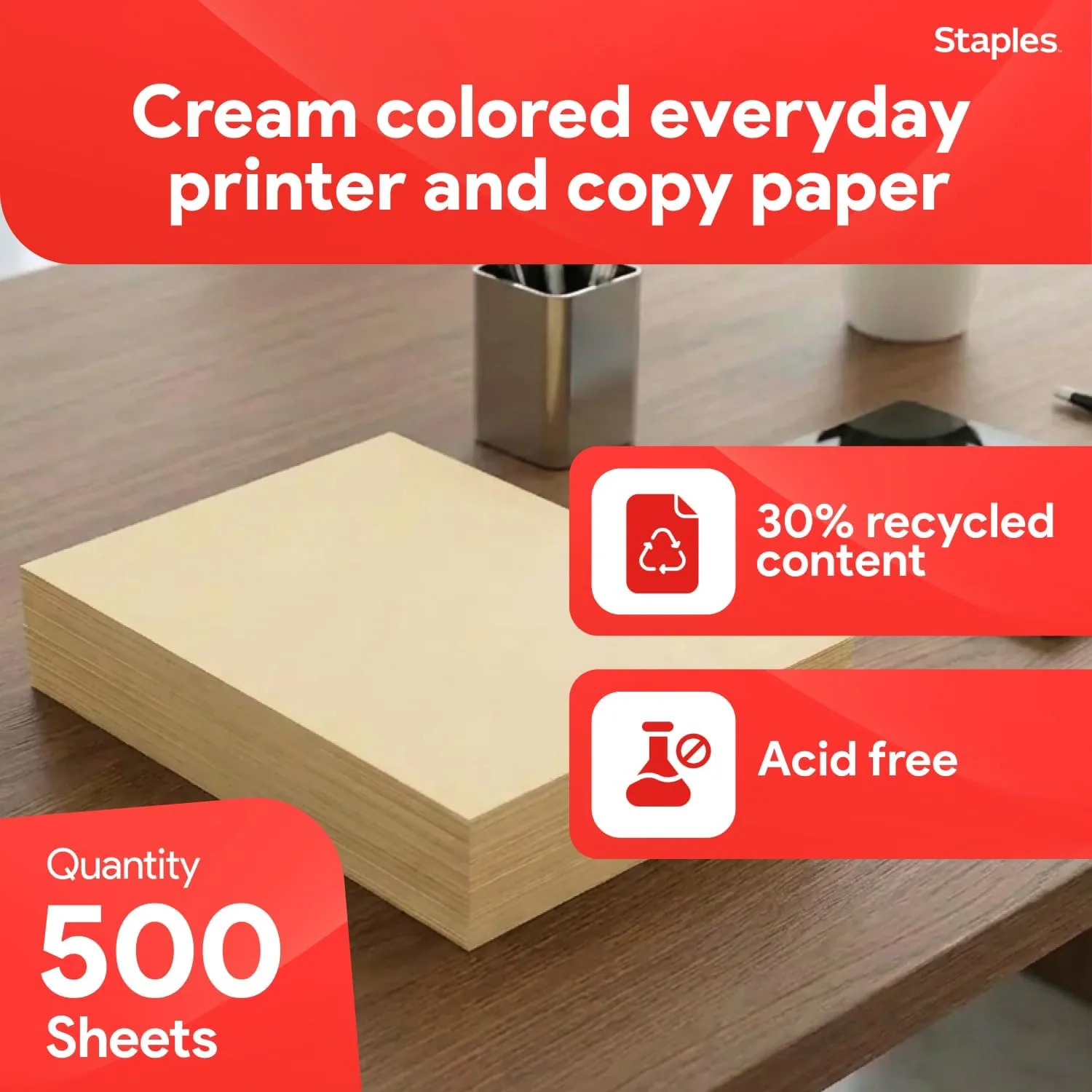A close up of the cream paper texture and edge next to a white sheet