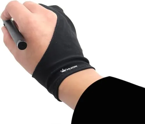 HUION Artist Drawing Glove, One Size, Left or Right Hand | Two-Finger Soft Lycra Review: Tested and Rated