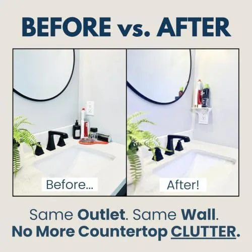 Another view of the Power Perch Outlet Shelf, No Drill Renter Friendly Shelves, 1-Pack