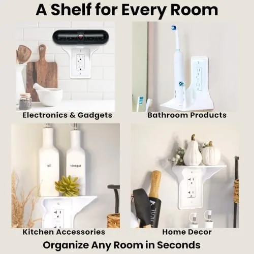 The Power Perch Outlet Shelf, No Drill Renter Friendly Shelves, 1-Pack compared in context
