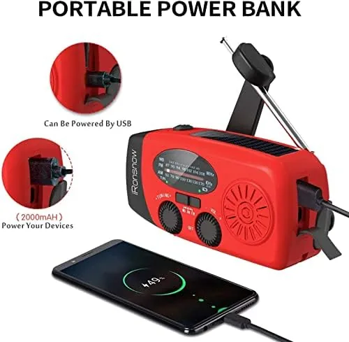 The Solar Emergency Hand Crank Weather Radio, 2000mAh NOAA AM/FM | in real use