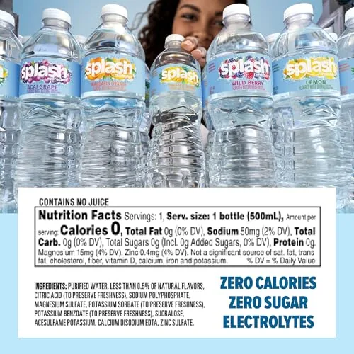 Single SPLASH REFRESHER wild berry bottle with the label details visible
