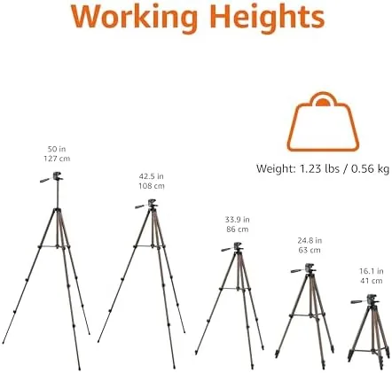 The tripod set up on a hiking trail overlooking a valley