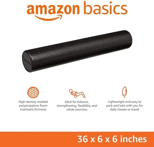 Close look at the Amazon Basics High-Density Foam Roller for Exercise, Stretching and Muscle build quality