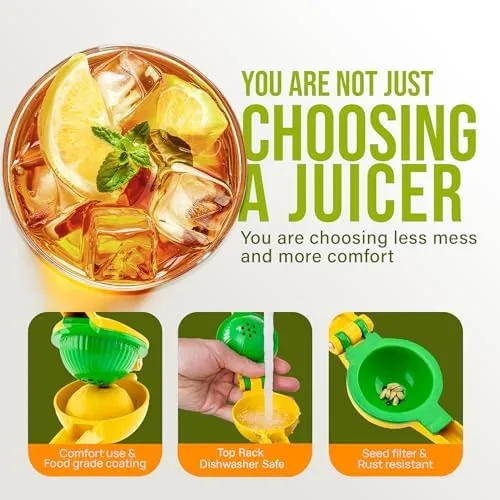 Pitcher of fresh lemonade being made with the Zulay squeezer