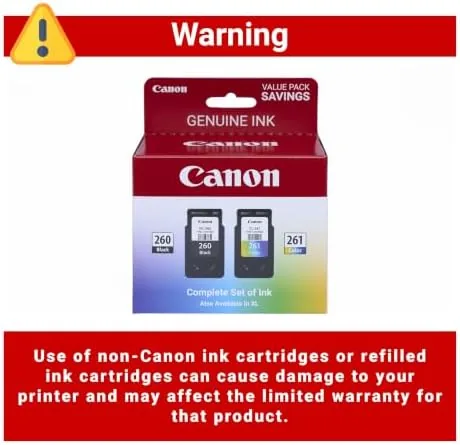 The Canon PG-260 / CLI-261 Genuine Ink Value Pack (2 Cartridges) in real use
