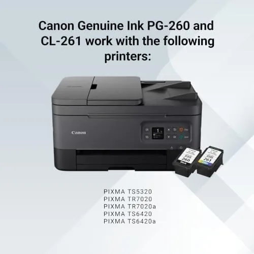 The Canon PG-260 / CLI-261 Genuine Ink Value Pack (2 Cartridges) compared in context