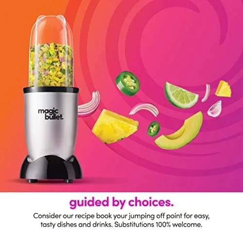 Morning smoothie made with the Magic Bullet with a fresh lid fitted for travel