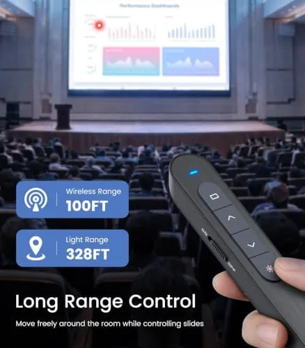 The Wireless Presenter, Hyperlink Volume Control Presentation Clicker RF 2.4GHz USB in real use