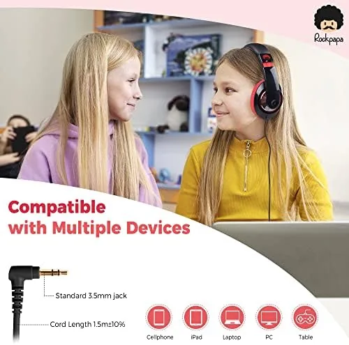 Another view of the rockpapa Comfort Kids Headphones for School, Lightweight Foldable Portable Childs