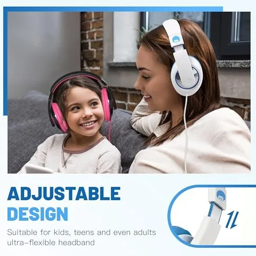 Another view of the rockpapa Comfort Foldable Kids Headphones Wired for School with 3.5mm