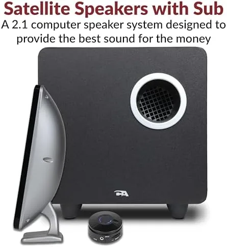 Close look at the Cyber Acoustics CA-3610 2.1 Multimedia Speaker System with Subwoofer, Perfect build quality