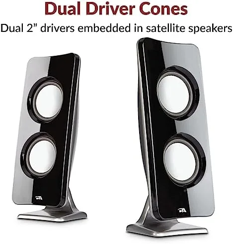 Another view of the Cyber Acoustics CA-3610 2.1 Multimedia Speaker System with Subwoofer, Perfect