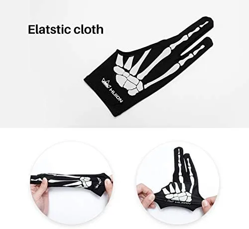 The HUION Skeleton Artist Glove for Drawing Tablets, Left or Right in real use