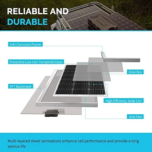 Close look at the Renogy 200W 12V N-Type RV Solar Panel Kit with Adventurer build quality
