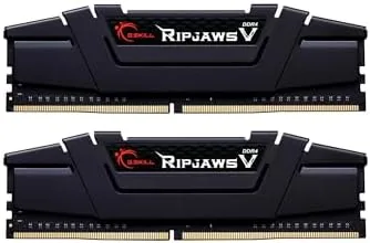 The G.SKILL RipjawsV 16GB DDR4 kit laid out with both sticks visible
