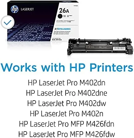 Close look at the HP 26A Black Toner Cartridge Printers | Works with LaserJet build quality