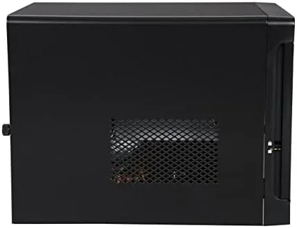 The completed NAS build with four drives installed in the front bays
