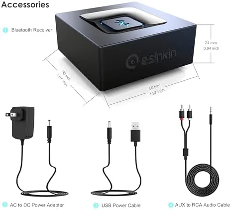 The Esinkin Bluetooth Audio Adapter for Music Streaming Sound System | compared in context