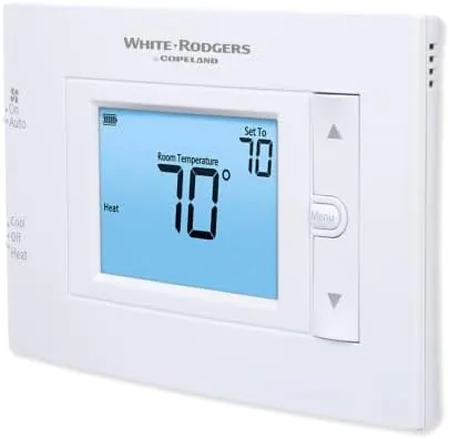 Close up of the White-Rodgers 1F83C display showing room temperature