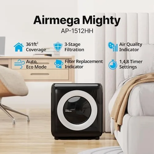 The COWAY filter assembly removed from the air purifier showing the HEPA layer