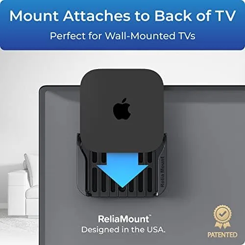 Apple TV seated in the Premium mount cradle