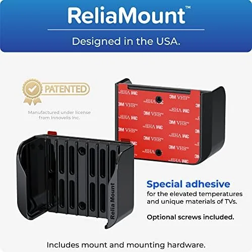 Package contents of the Premium mount showing adhesive pads and wipe