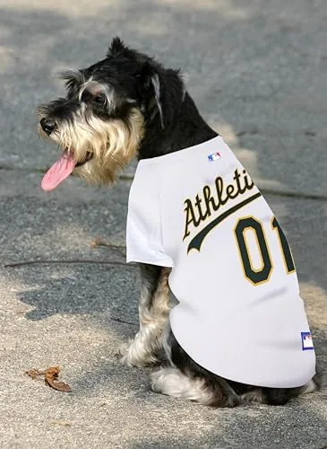 Close look at the Official MLB Oakland Athletics Pet Jersey for Dogs & Cats build quality